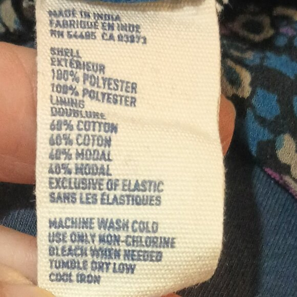 American Eagle Sheer Layered Top XS Blue Floral Lined Shirred Back Tank - Picture 9 of 9